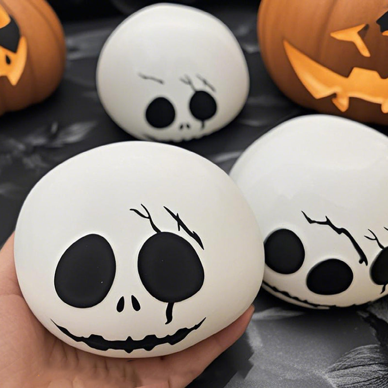 White Halloween Skull Silicone Lamp Light Pat Lamp