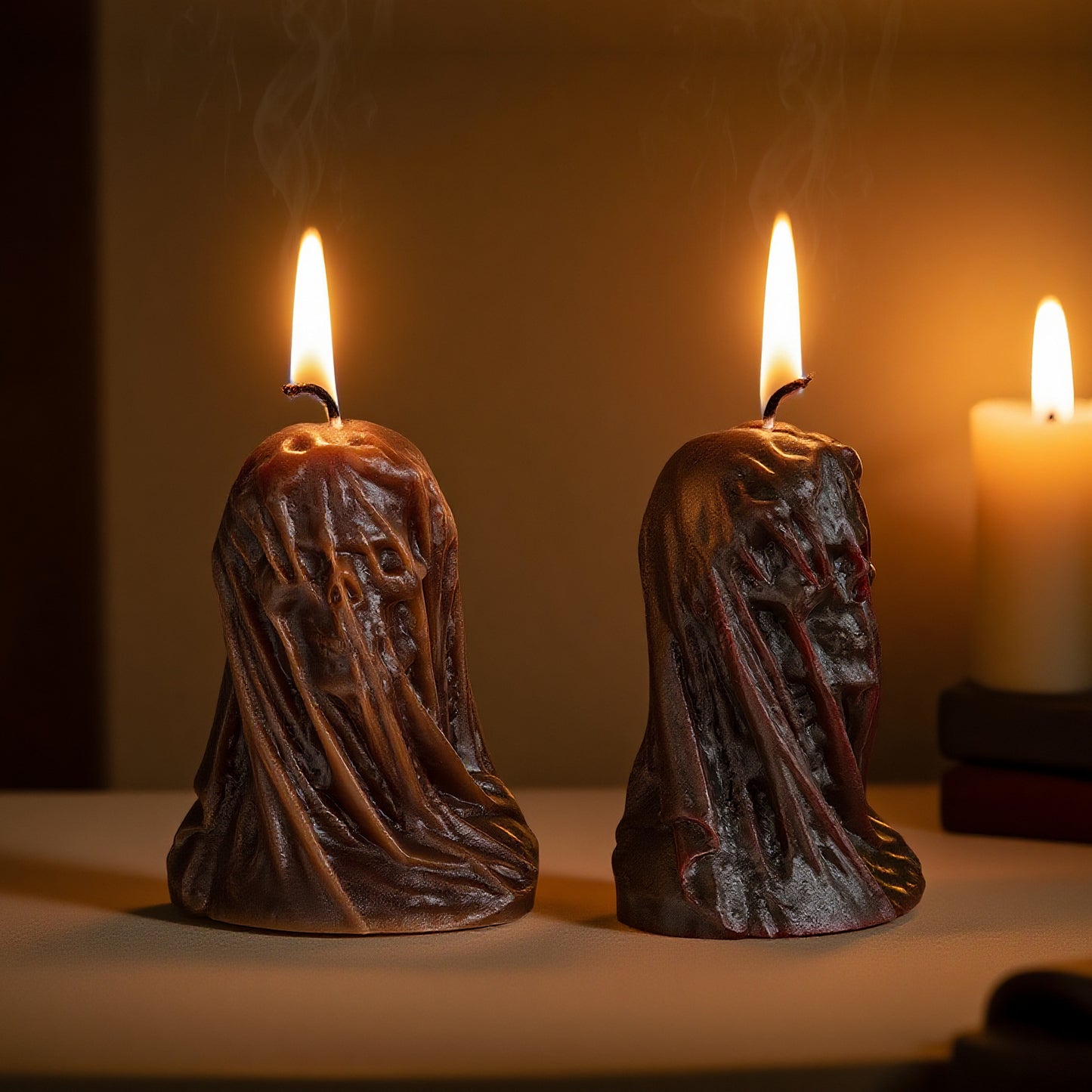 DIY Resin Halloween Veiled Skull Candle Decor Silicone Mold