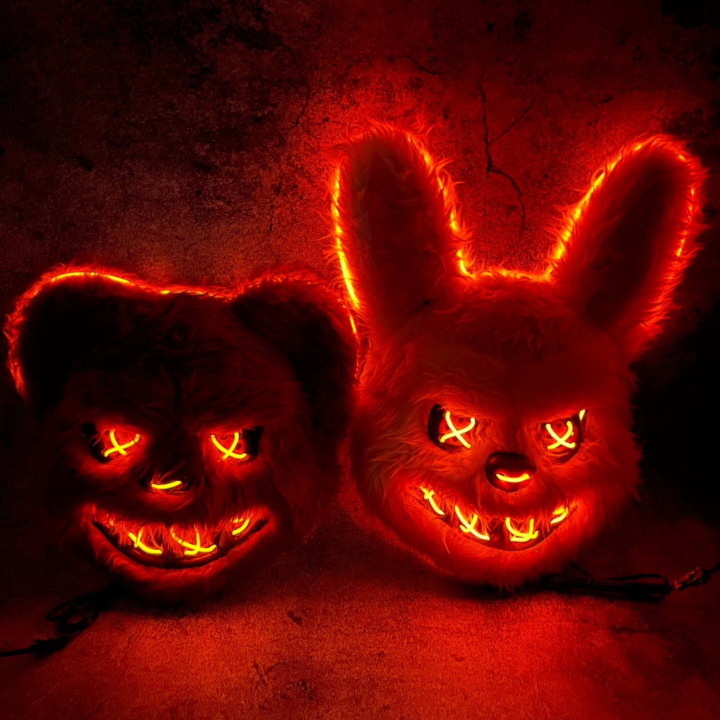 Led Luminous Bear Long Ear Plush Rabbit Mask