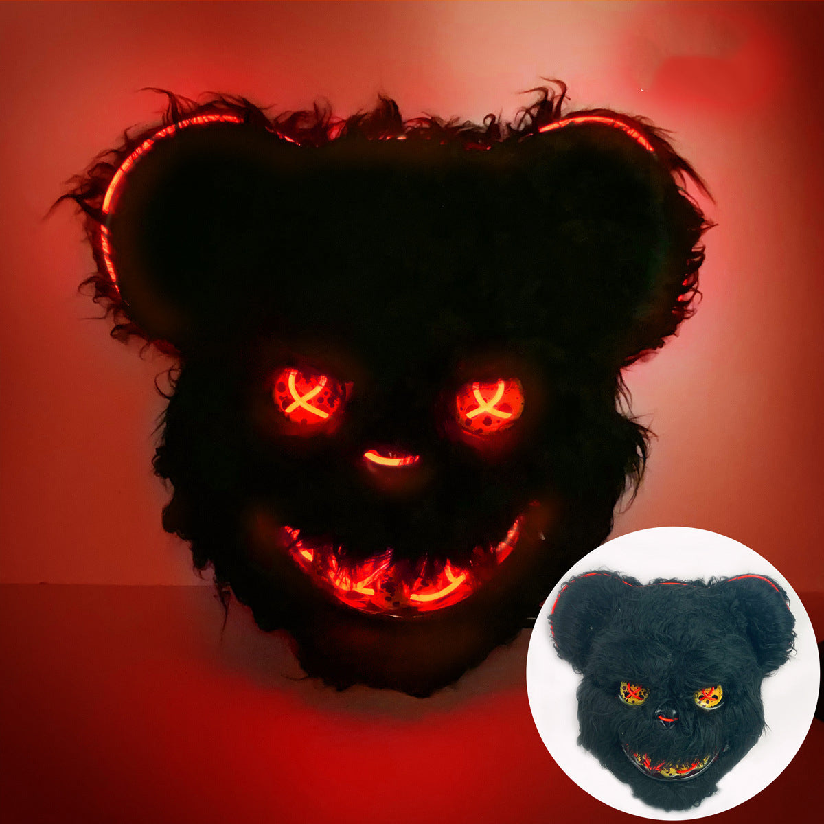 Led Luminous Bear Long Ear Plush Rabbit Mask