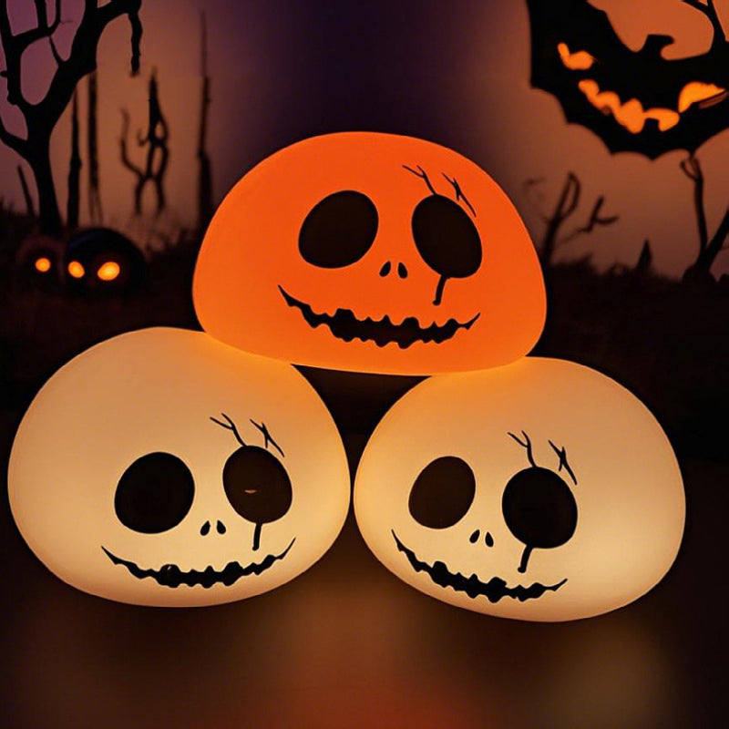 White Halloween Skull Silicone Lamp Light Pat Lamp