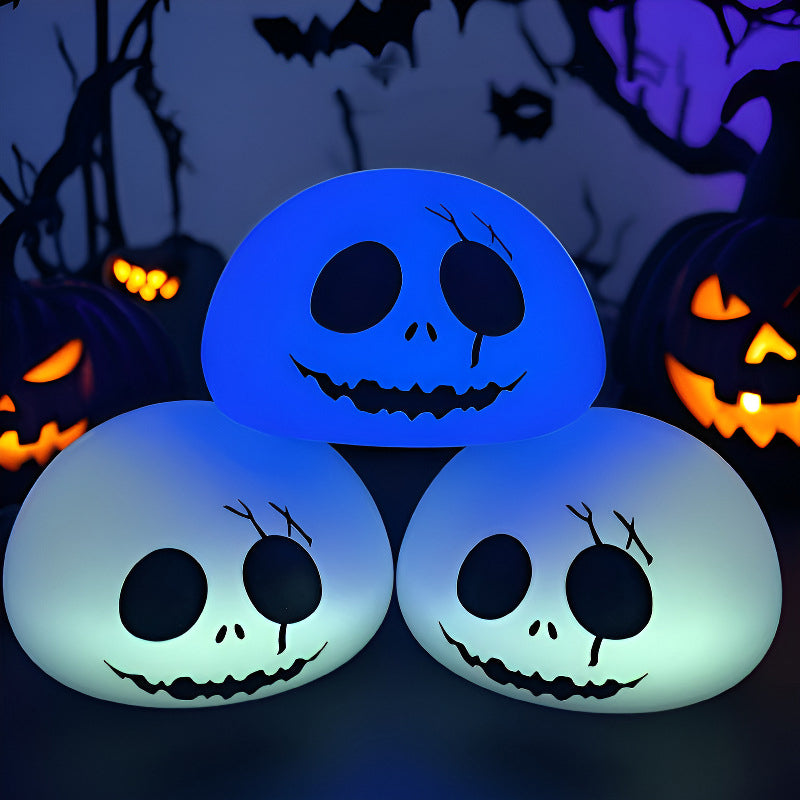 White Halloween Skull Silicone Lamp Light Pat Lamp
