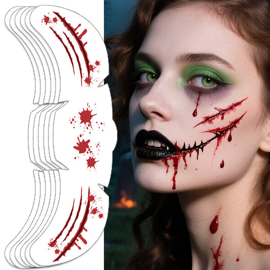 Halloween Waterproof European and American Freckle Face Tattoo Sticker ( 52*150MM)