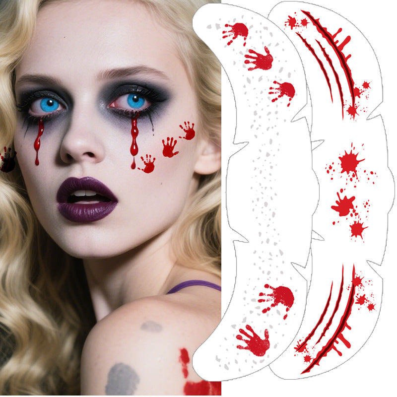 Halloween Waterproof European and American Freckle Face Tattoo Sticker ( 52*150MM)