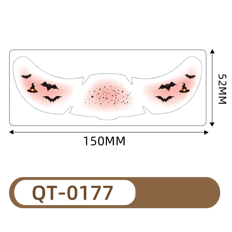 Halloween Waterproof European and American Freckle Face Tattoo Sticker ( 52*150MM)