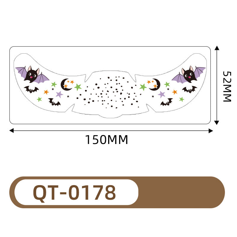 Halloween Waterproof European and American Freckle Face Tattoo Sticker ( 52*150MM)