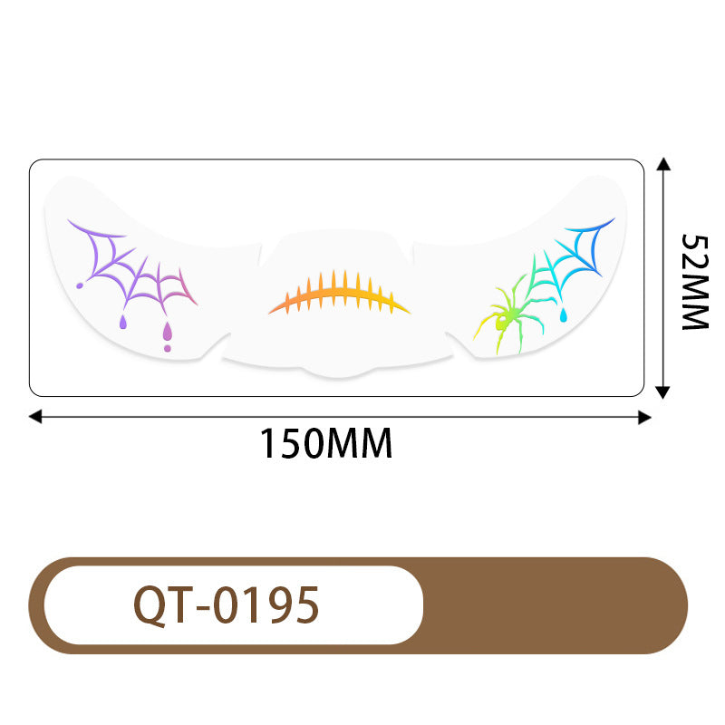 Halloween Waterproof European and American Freckle Face Tattoo Sticker ( 52*150MM)