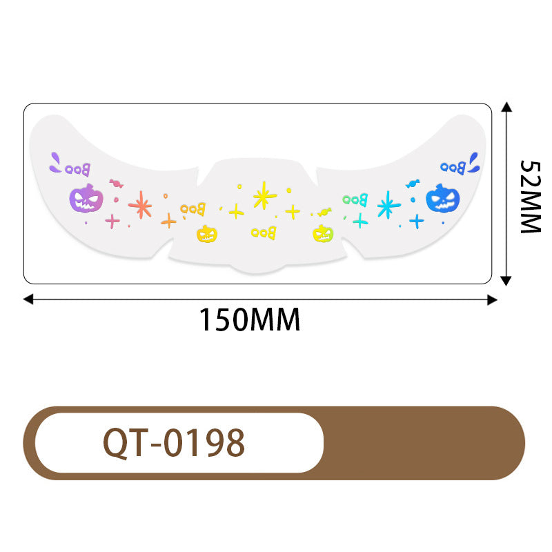 Halloween Waterproof European and American Freckle Face Tattoo Sticker ( 52*150MM)