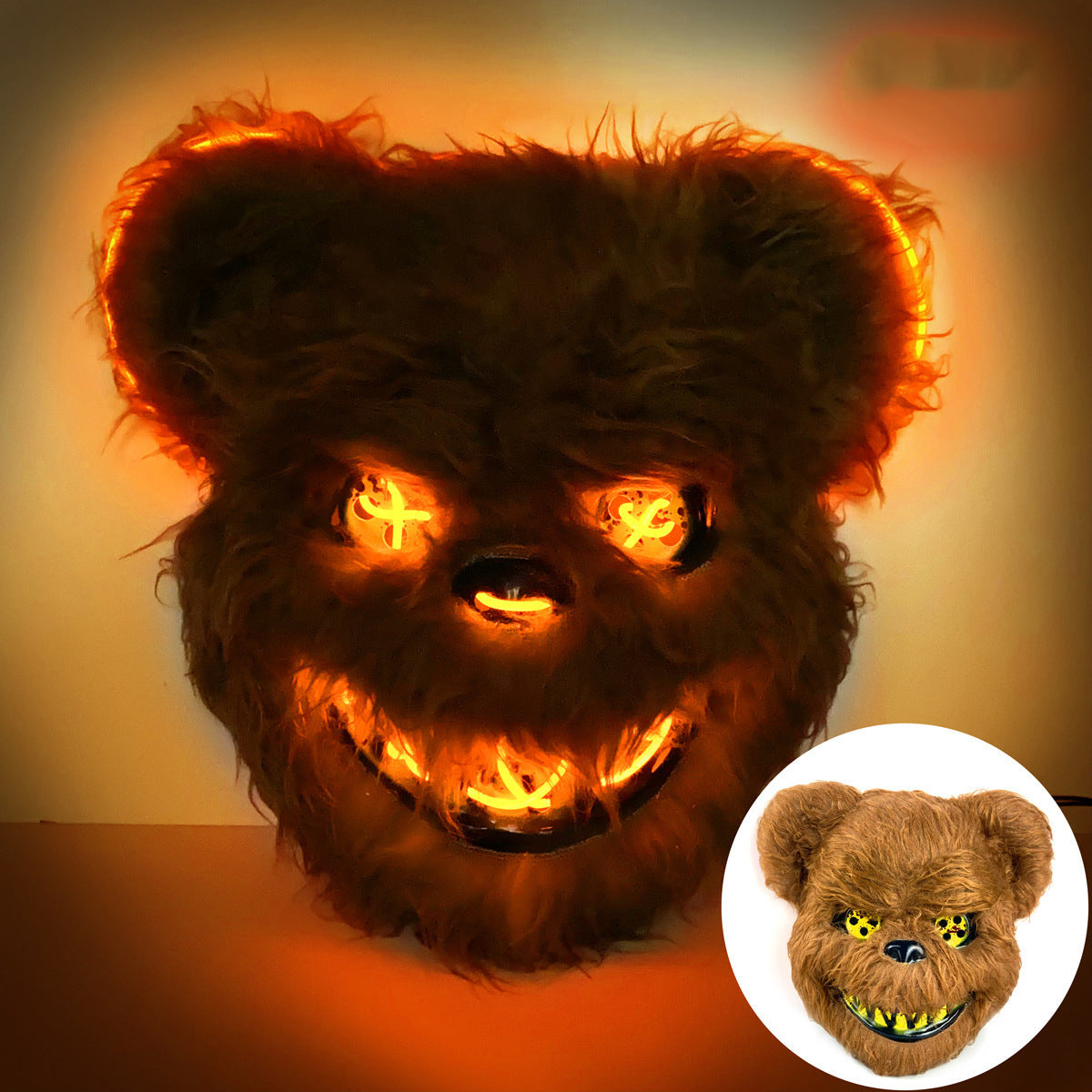 Led Luminous Bear Long Ear Plush Rabbit Mask