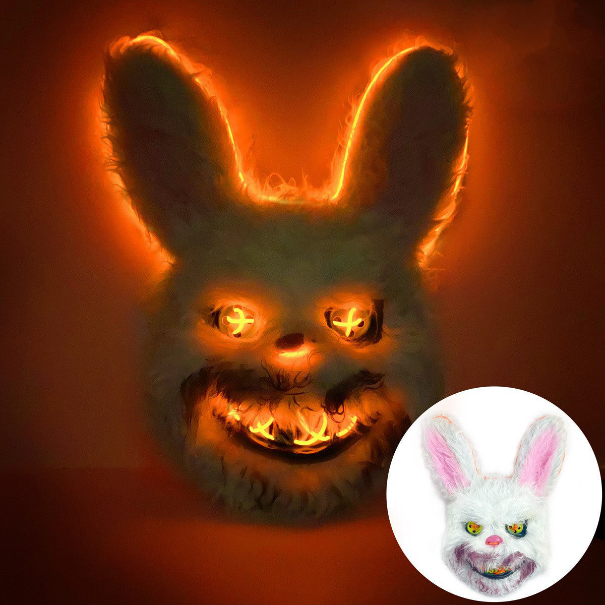 Led Luminous Bear Long Ear Plush Rabbit Mask
