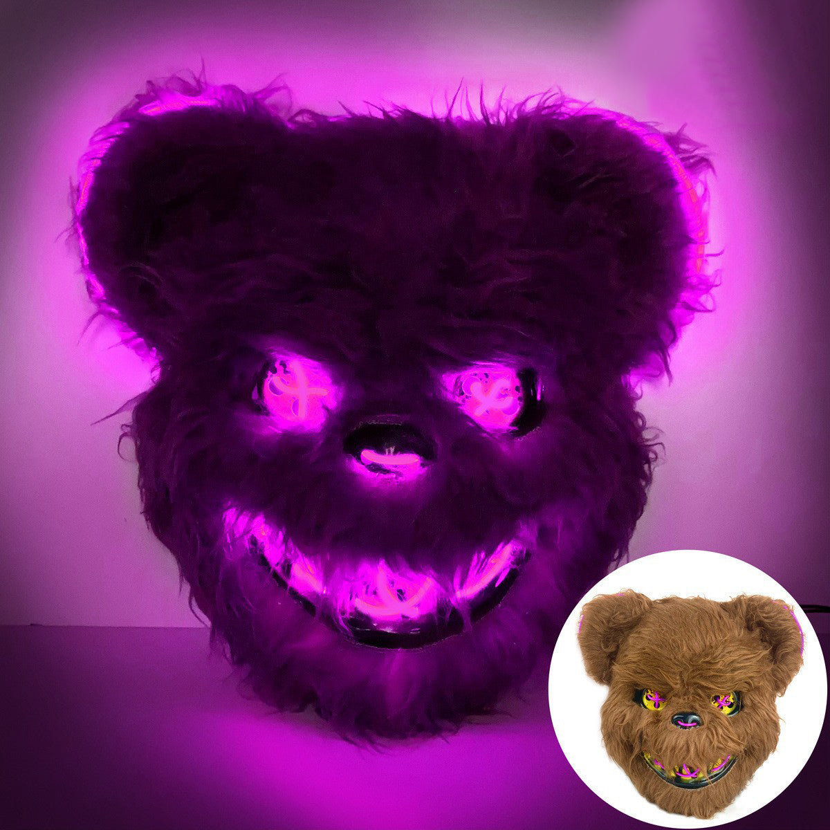 Led Luminous Bear Long Ear Plush Rabbit Mask